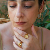 Gold Snake Stamp Signet Ring