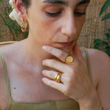 Gold Snake Stamp Signet Ring