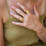 Gold Snake Stamp Signet Ring