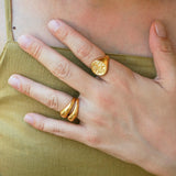 Gold Snake Stamp Signet Ring
