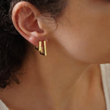 Square Gold Hoop Earrings