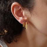 Square Gold Hoop Earrings
