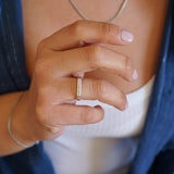 Silver Rectangular Arrows Ring