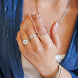 Silver Rectangular Arrows Ring