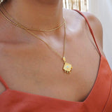 Large Gold Dainty Evil Eye Protection Pendant