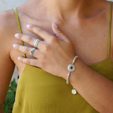 Silver Floral-Pattern Engraved Band Ring