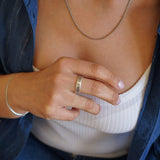 Silver Compass Symbols Ring