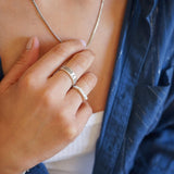 Silver Compass Symbols Ring