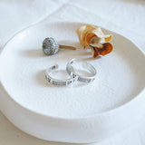 Silver Compass Symbols Ring