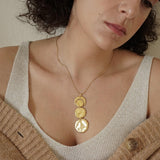 Gold Hammered Discs Necklace