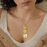 Gold Hammered Discs Necklace