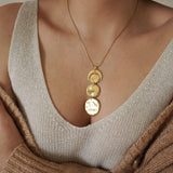 Gold Hammered Discs Necklace