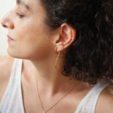 Modern Gold Long Curved Earrings