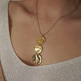 Gold Hammered Discs Necklace
