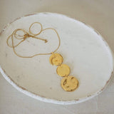 Gold Hammered Discs Necklace