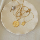 Gold Rectangle Snake Stamp Necklace