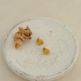 Gold Asymmetric Circle Stud Earrings