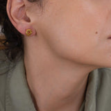 Gold Asymmetric Circle Stud Earrings