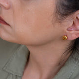 Gold Asymmetric Circle Stud Earrings