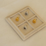 Gold Asymmetric Circle Stud Earrings