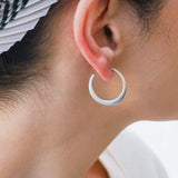 Silver Bold Narrow Hoop Earrings