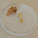 Gold Asymmetric Circle Stud Earrings