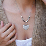 Ασημένιο Κολιέ με Σφυρήλατο Μενταγιόν Ρόμβο