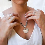 Ασημένιο Κολιέ με Σφυρήλατο Μενταγιόν Ρόμβο