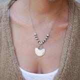 Ασημένιο Κολιέ με Σφυρήλατο Μενταγιόν Ρόμβο