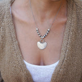 Ασημένιο Κολιέ με Σφυρήλατο Μενταγιόν Ρόμβο