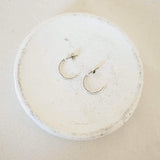 Silver-Dotted Moon Hoop Earrings