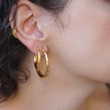 Gold Bold Narrow Hoop Earrings