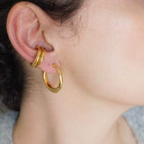 Gold Bold Narrow Hoop Earrings