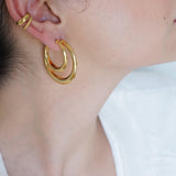 Gold Bold Narrow Hoop Earrings
