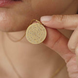 Gold Phaistos Disc Necklace