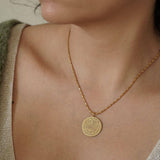 Gold Phaistos Disc Necklace