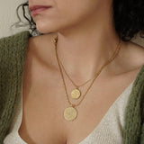 Gold Phaistos Disc Necklace