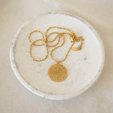 Gold Phaistos Disc Necklace