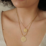 Gold Phaistos Disc Necklace