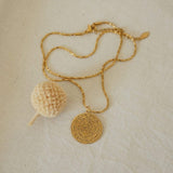 Gold Phaistos Disc Necklace