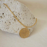 Gold Phaistos Disc Necklace