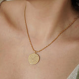 Gold Phaistos Disc Necklace