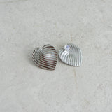 Large Silver Heart Earrings