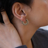 Silver Sun Rays Hoop Earrings