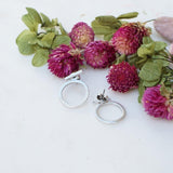 Silver Bar  Hollow Round Ear Jackets