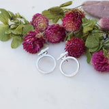 Silver Bar  Hollow Round Ear Jackets