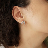 Silver Rainbow Stud Earrings