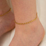 Gold Diamond DiscsBars Chain Anklet