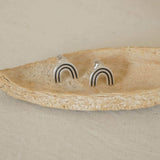 Silver Rainbow Stud Earrings