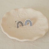 Silver Rainbow Stud Earrings